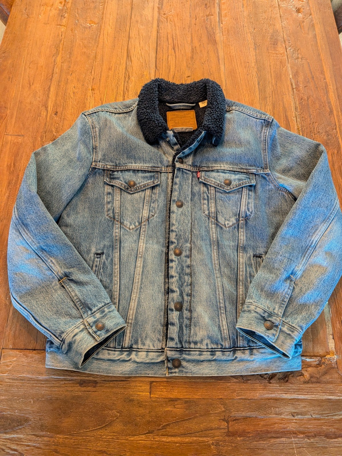 Blauwe Levi's Strauss & Co spijkerjas - Maat M, Ophalen of Verzenden, Levi's Strauss & Co, Gedragen, Maat 48/50 (M)