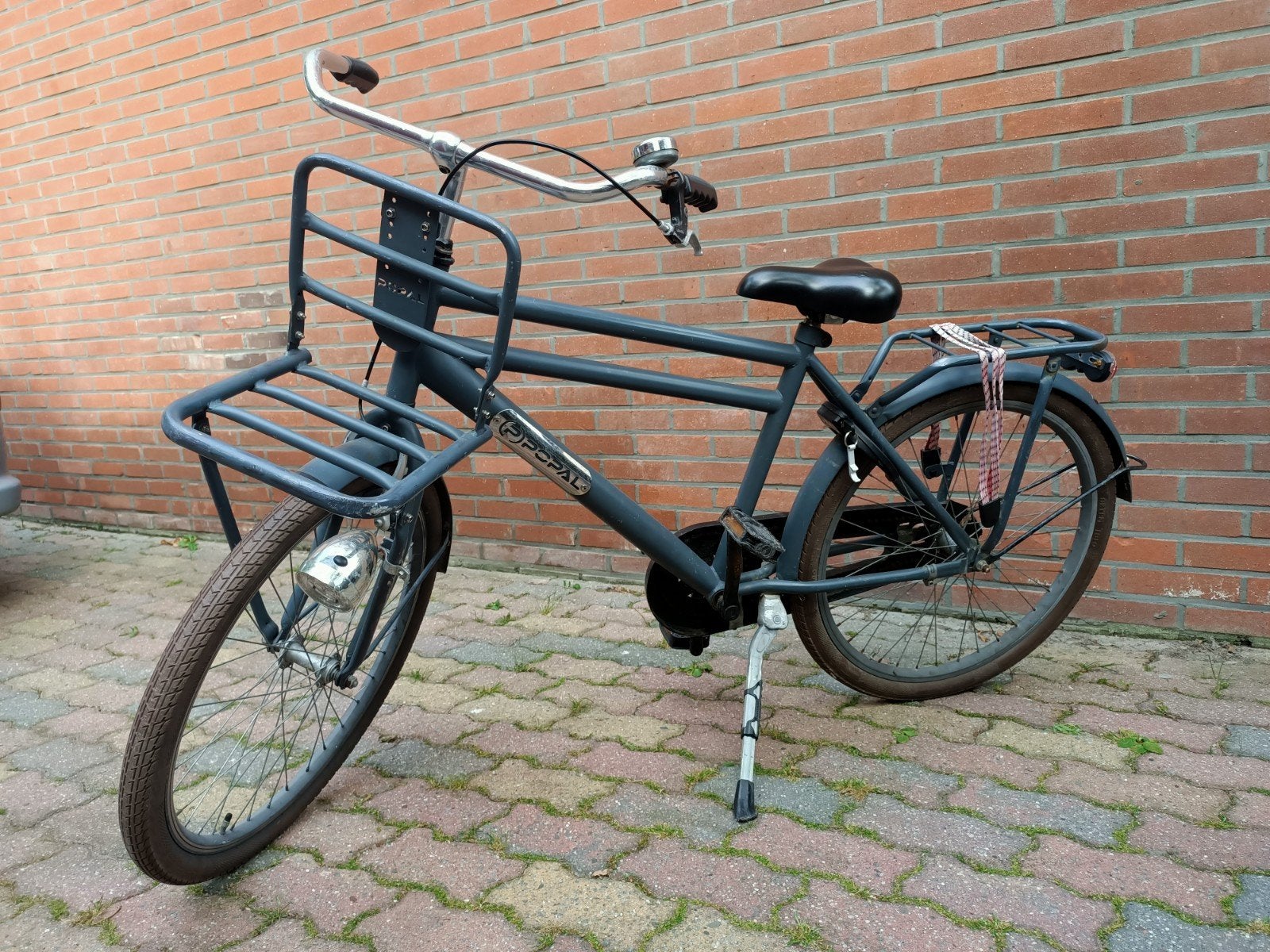 Transportfiets van Popal 24inch met voordrager en terugtrapr, Terugtraprem, Gebruikt, 53 tot 57 cm, Ophalen