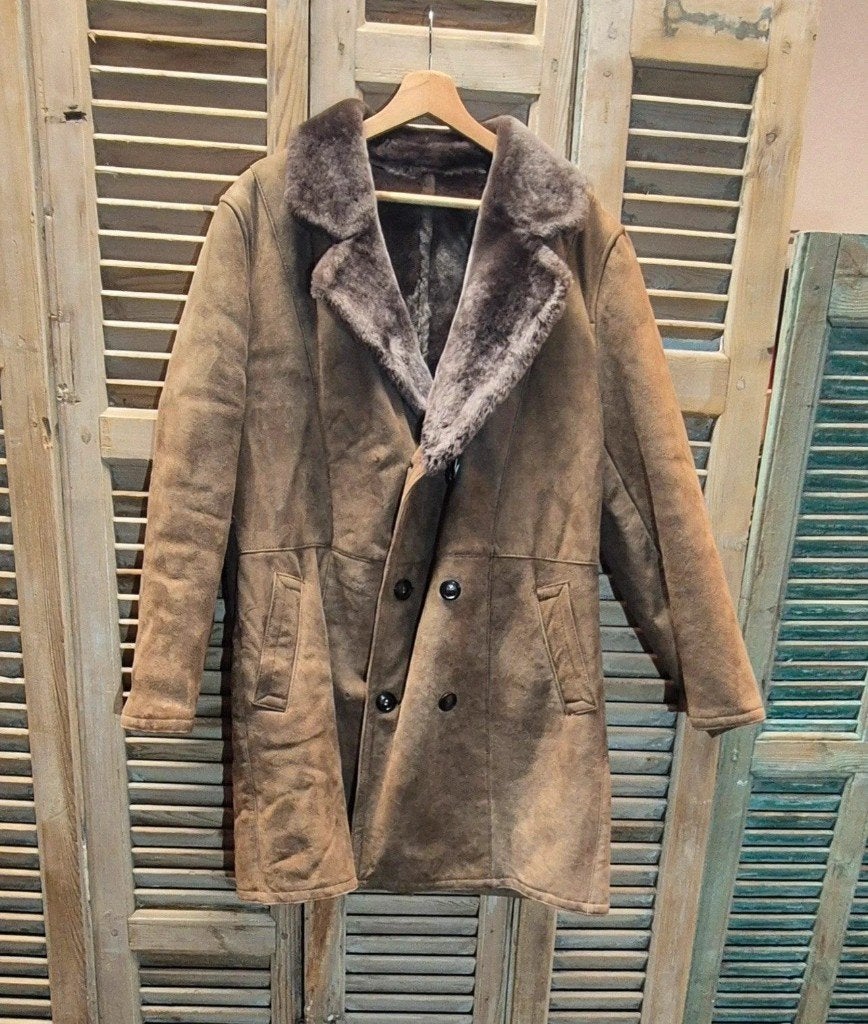 Lammycoat heren, Beige, Overige maten, Ophalen of Verzenden, Zo goed als nieuw