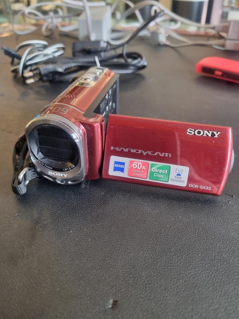 Sony Handycam DCR-SX33 Rode Videocamera, Gebruikt, 20x of meer, Ophalen of Verzenden, Nvt