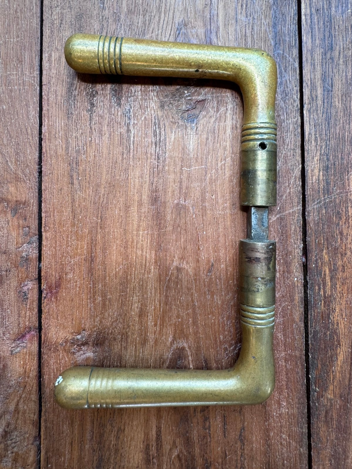 Art Deco deurklink – Massief messing (jaren 20/30), Ophalen of Verzenden, Zo goed als nieuw, Koper of Messing, Klink of Kruk