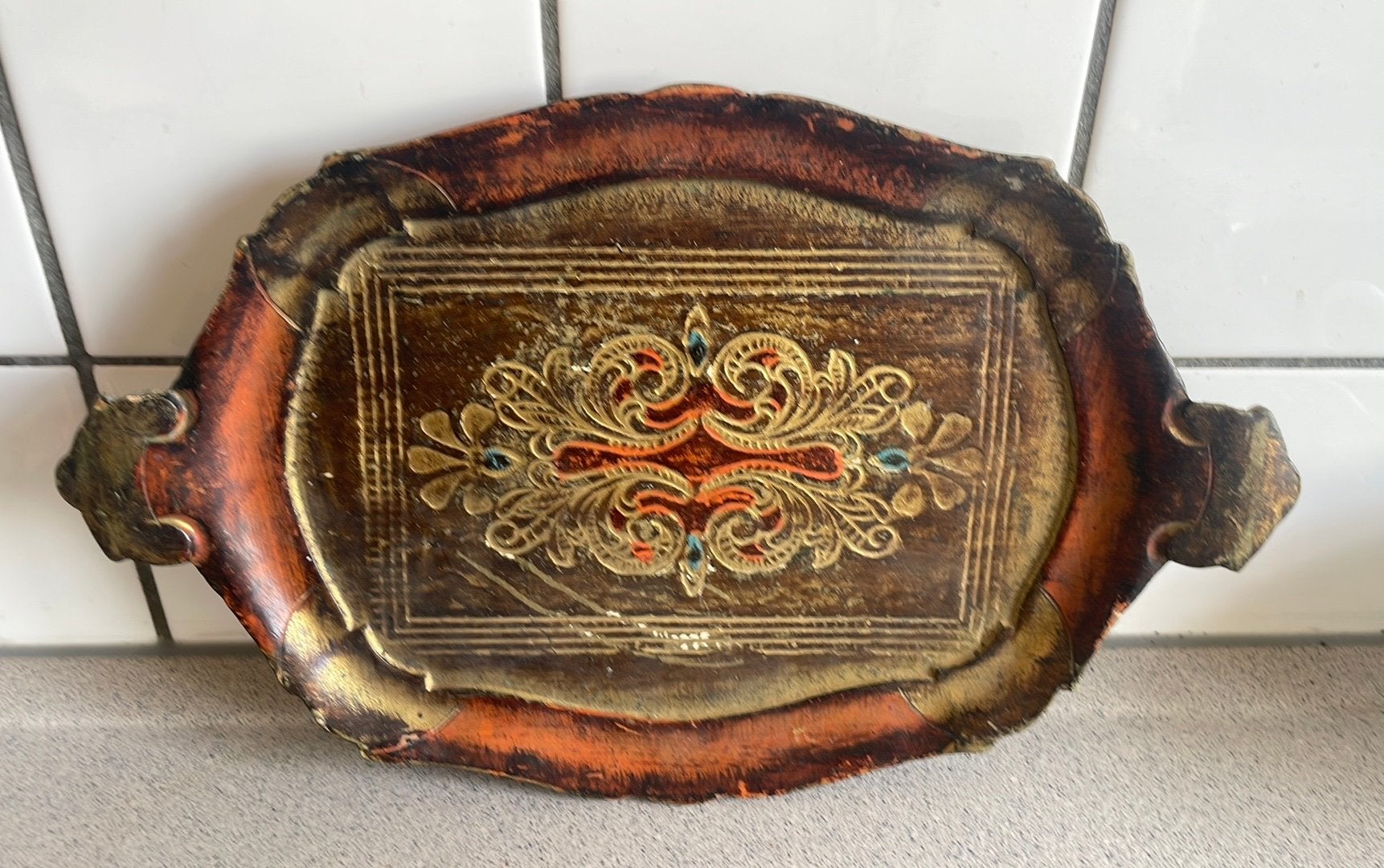 Prachtig Florentijns dienblad Italië, Huis en Inrichting, Woonaccessoires | Dienbladen, Ophalen of Verzenden, Zo goed als nieuw