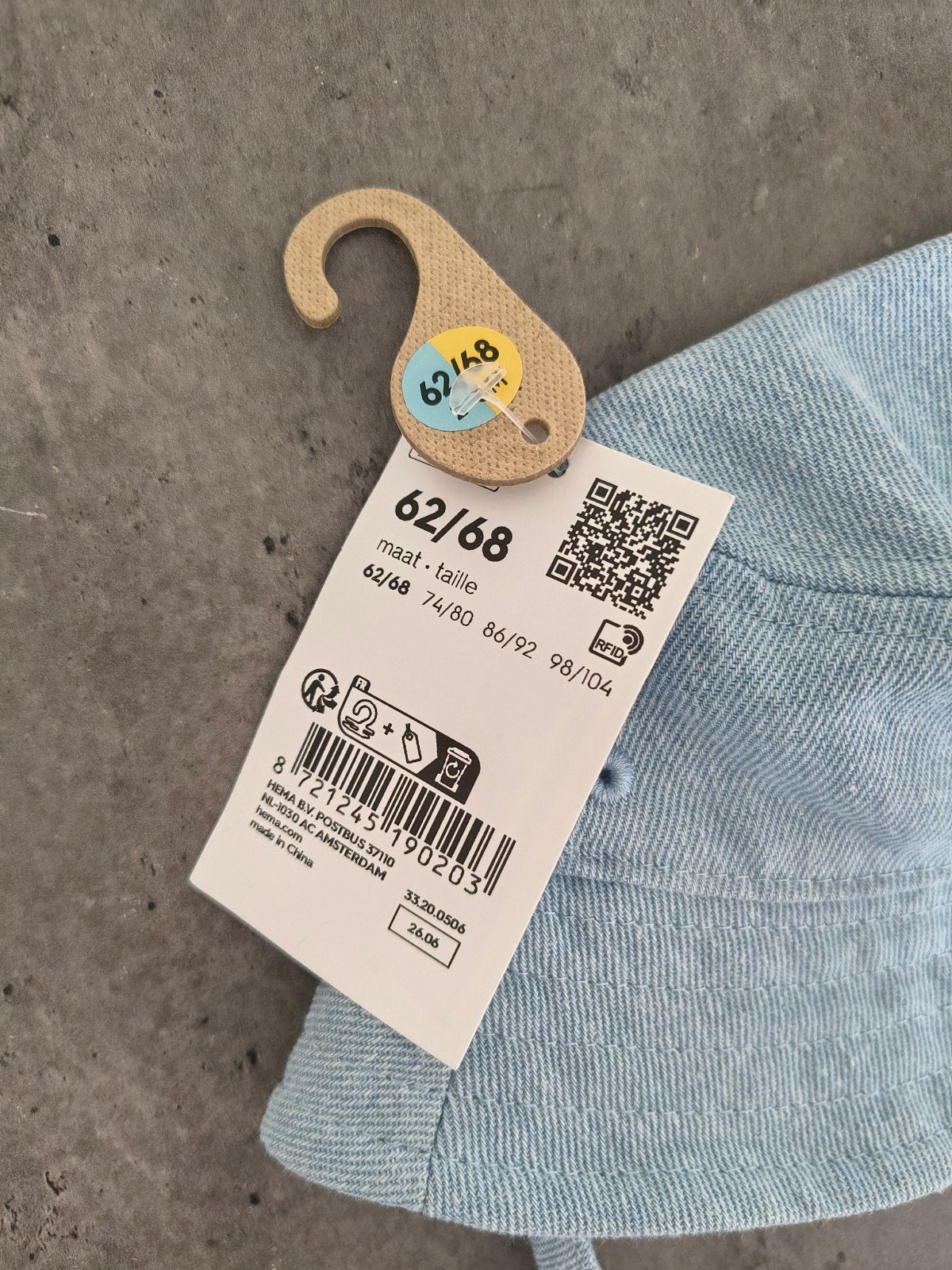Nieuw Baby Zomer Hoedje - Lichtblauw Denim Look (Maat 62/68), Ophalen of Verzenden, Nieuw, Hema, Jongetje of Meisje