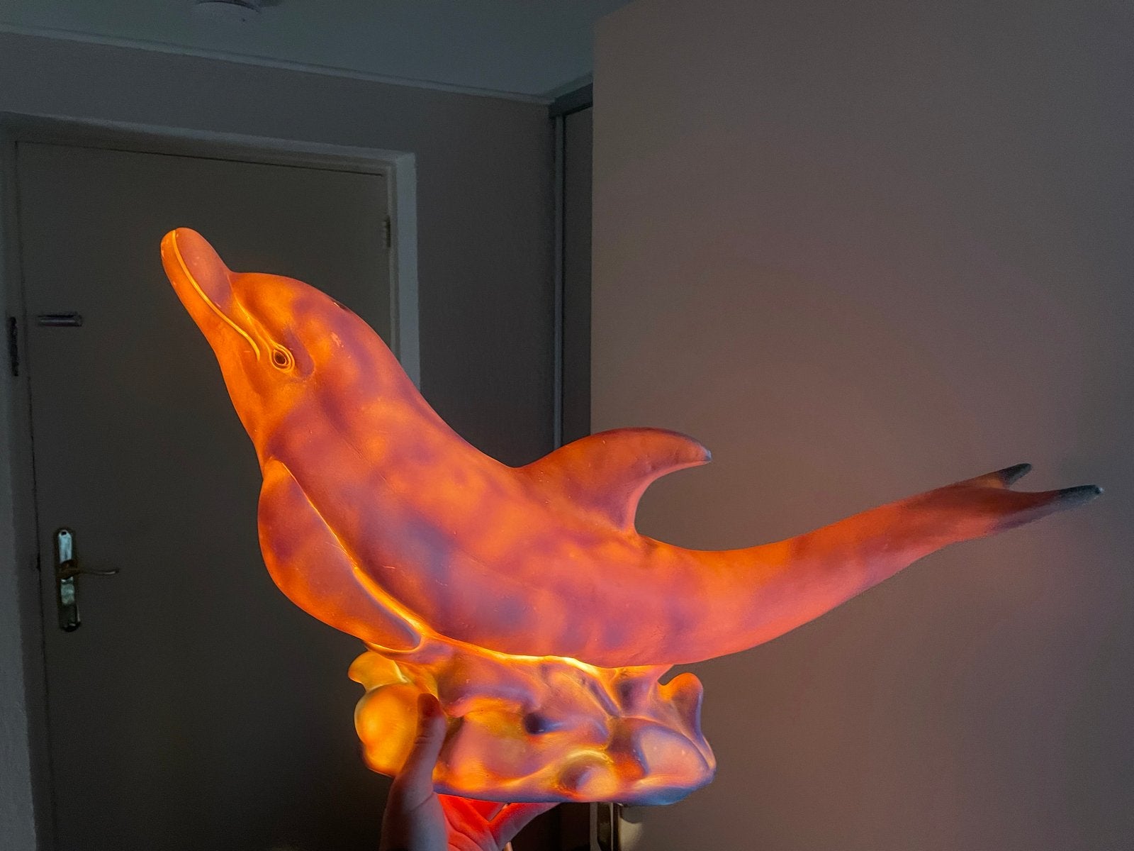 Vintage Heico Dolfijn Lamp - Zeldzaam & Groot (62cm), Ophalen of Verzenden