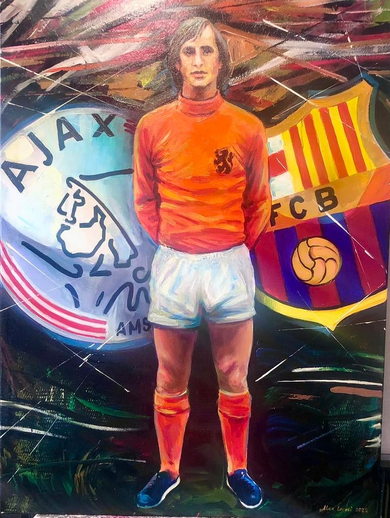 Alex L- Johan Cruijff- Handgeschilderd (100%)- Origineel, Ophalen of Verzenden