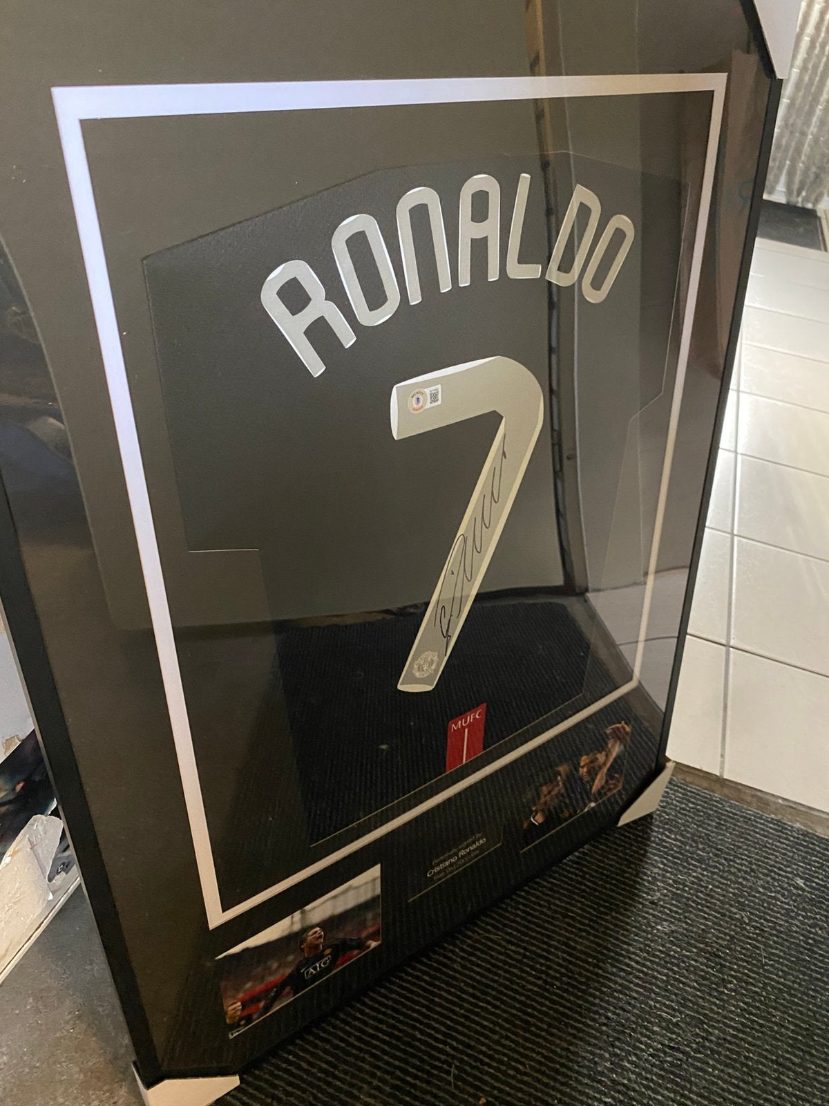 Gesigneerde Cristiano Ronaldo Manchester United Beckett COA, Verzamelen, Ophalen of Verzenden, Zo goed als nieuw, Buitenlandse clubs