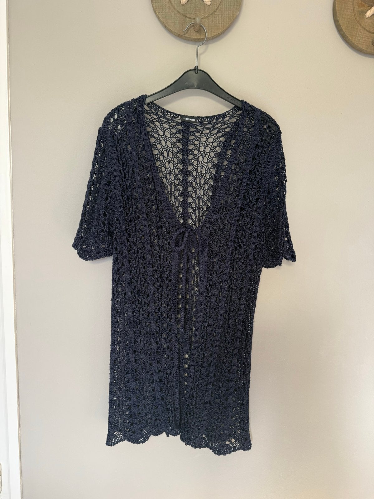 Gerry Weber marineblauwe gehaakte vest maat 38/40 (M), Ophalen of Verzenden, Zo goed als nieuw, Maat 38/40 (M), Blauw