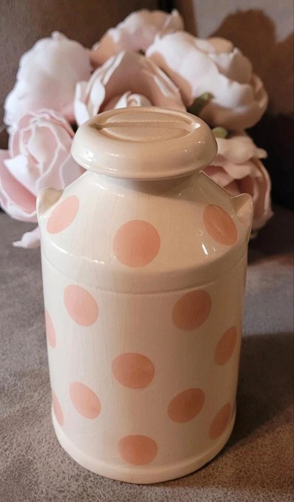 Clayre & Eef Polkadot Spaarpot - Kraamcadeautje, Verzamelen, Ophalen of Verzenden, Nieuw, Steen, Aardewerk of Keramiek, Overige thema's