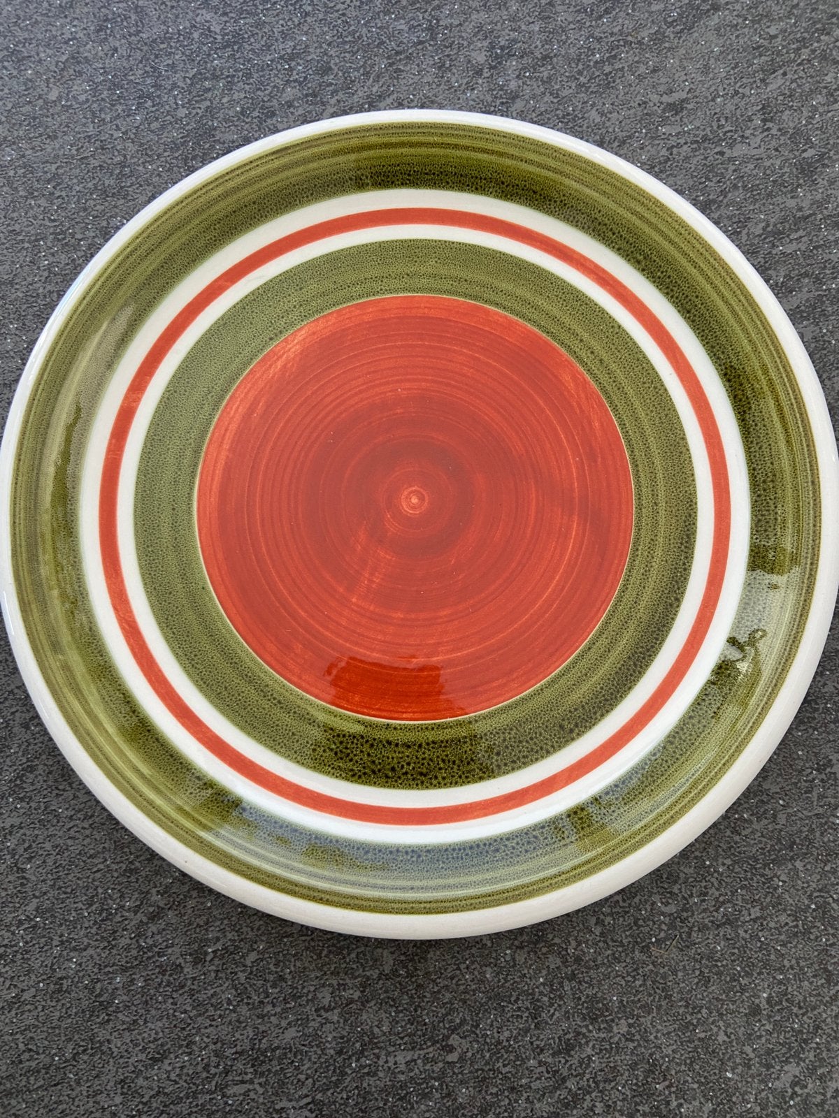 Retro bord Ironston Italie groen oranje jaren 70 schaal, Antiek en Kunst, Curiosa en Brocante, Ophalen of Verzenden