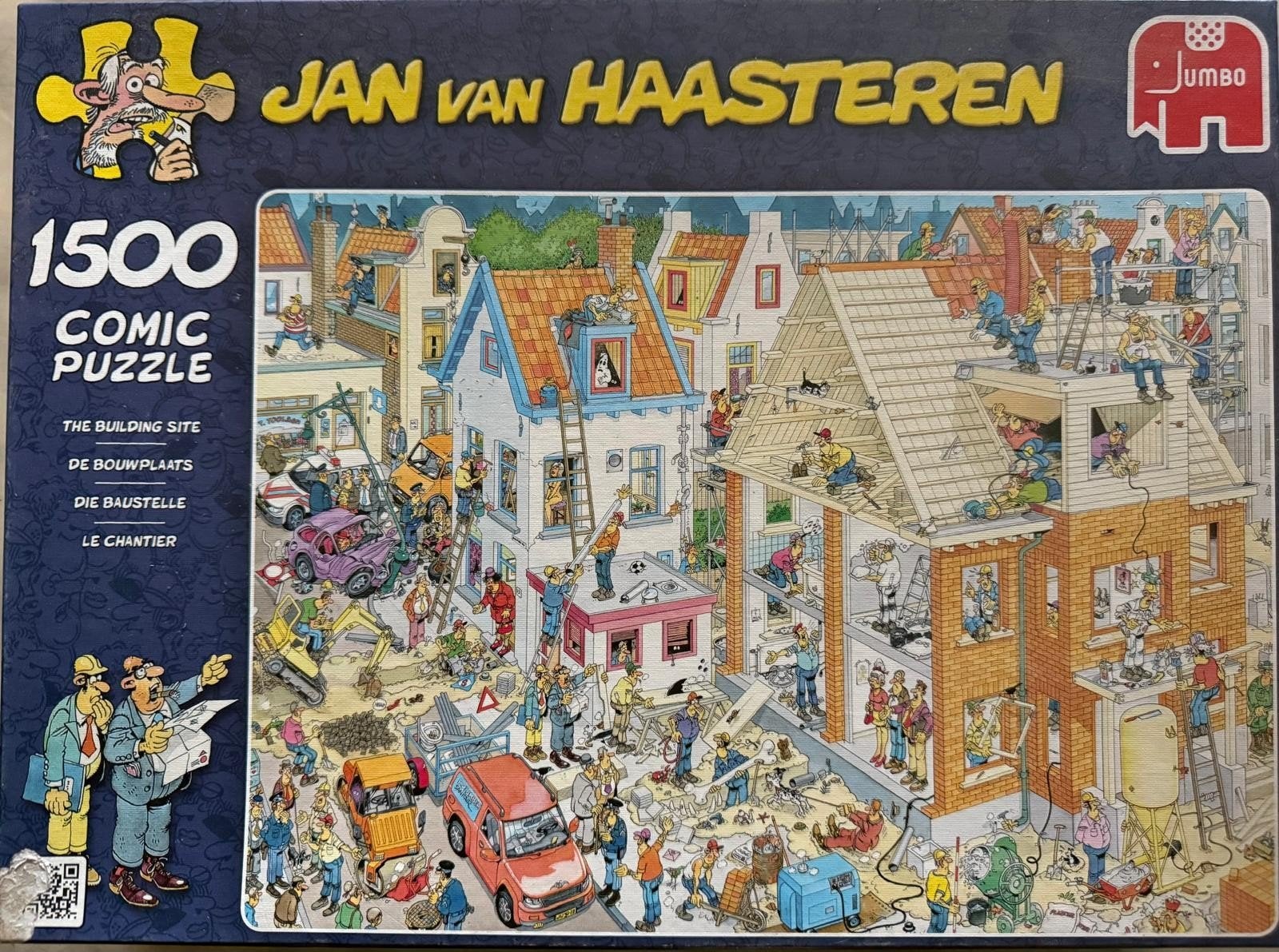 Jan van Haasteren puzzel 1500 stukjes "De Bouwplaats", Hobby en Vrije tijd, Denksport en Puzzels, Ophalen of Verzenden, 500 t/m 1500 stukjes