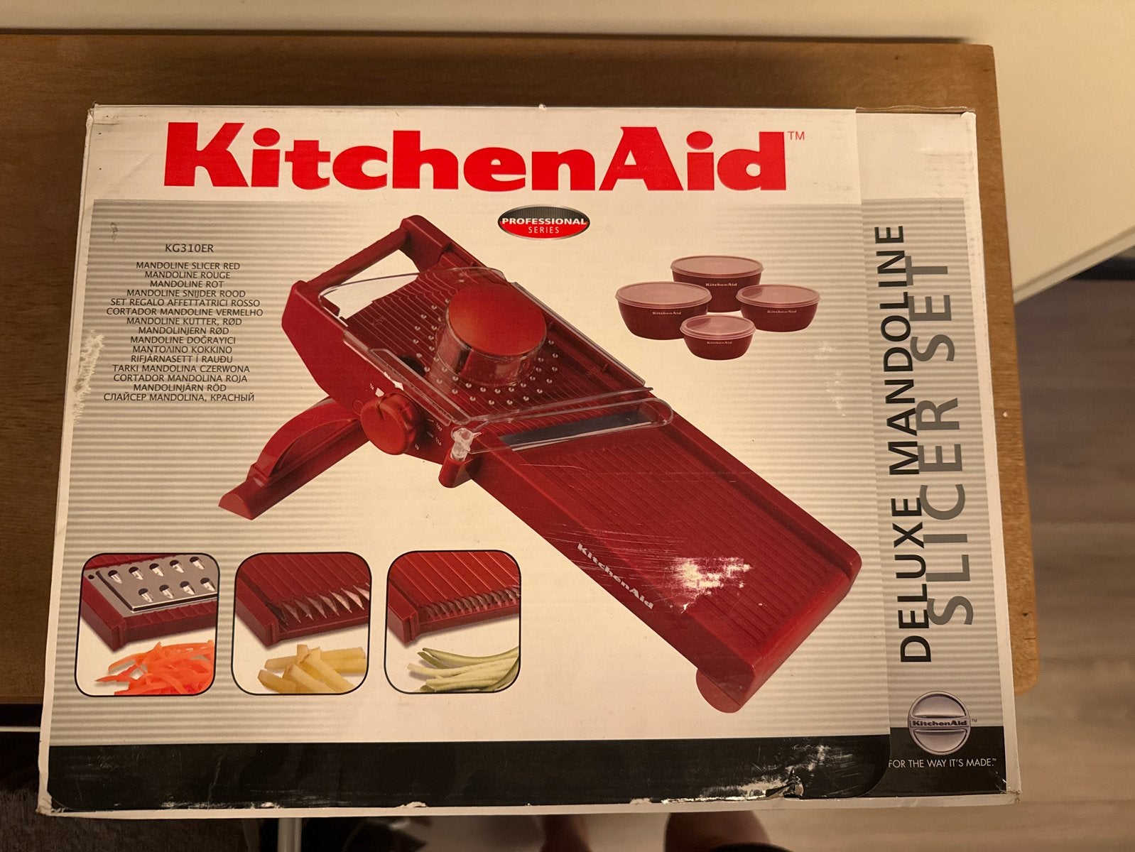 KitchenAid Deluxe Mandoline Slicer Set Rood, Ophalen, Zo goed als nieuw