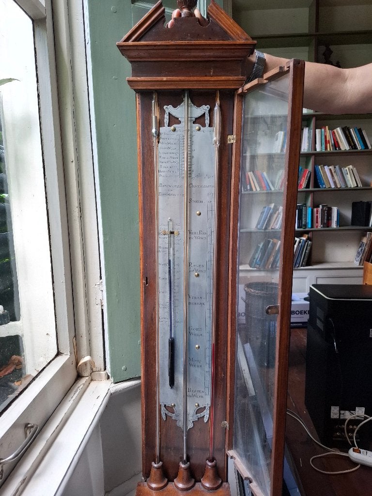 Fraaie antieke bakbarometer ,19e eeuw of ouder, Ophalen