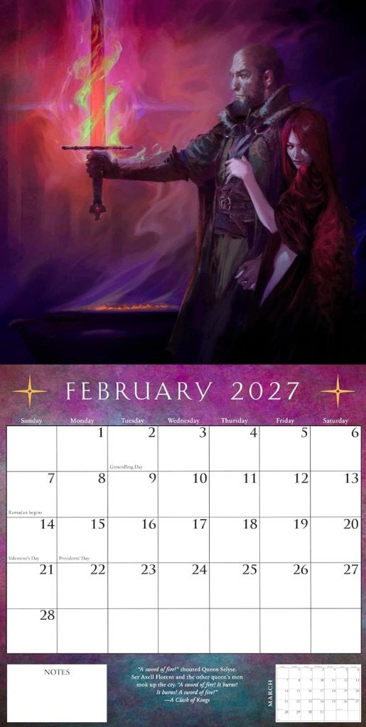 A Song of Ice and Fire - 2027 Kalendar - George R. R. Martin, Verzenden, Maandkalender, Zo goed als nieuw