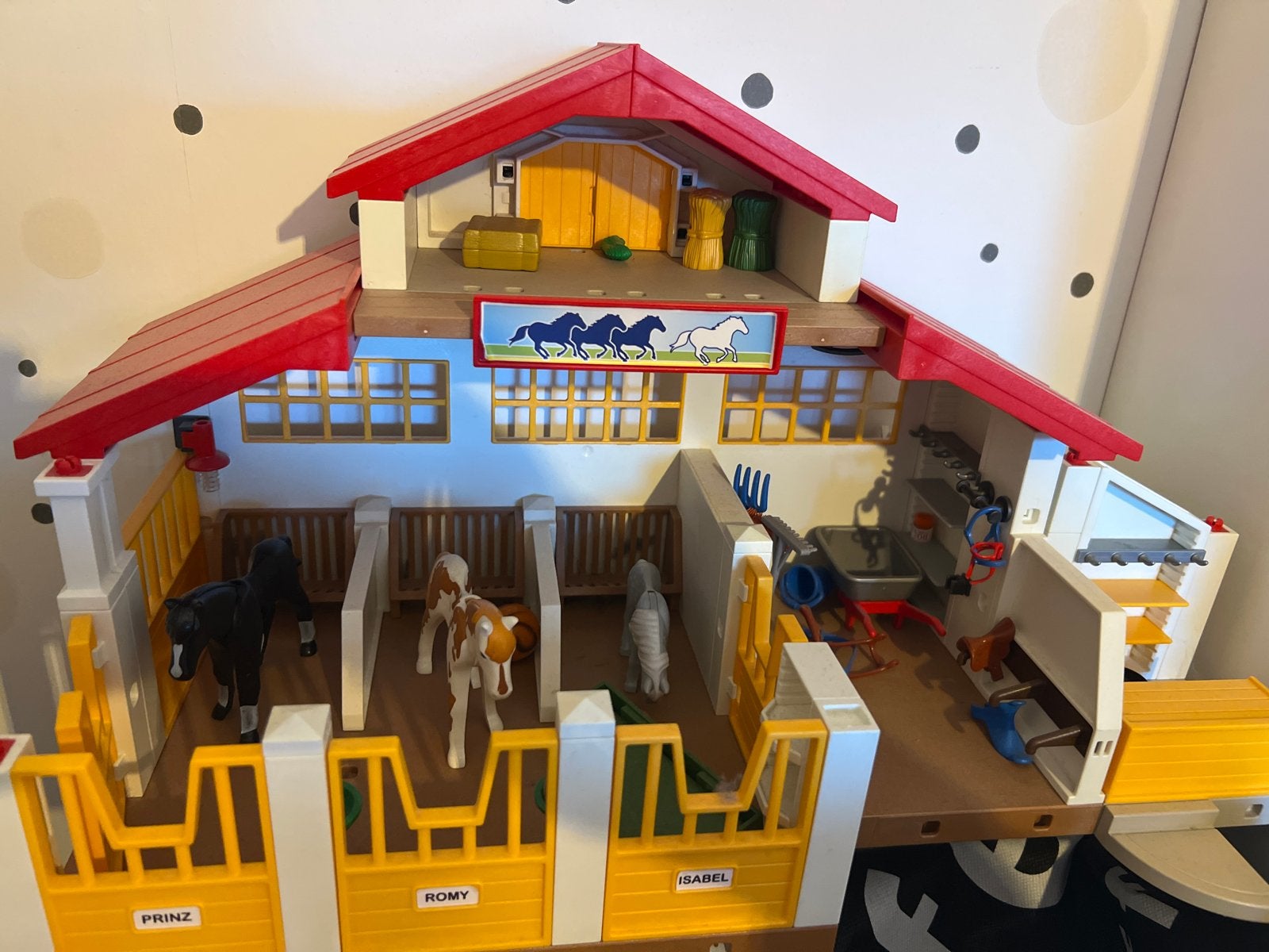 Playmobil Paardenstal met Paarden en Accessoires, Ophalen of Verzenden, Gebruikt, Jongen of Meisje