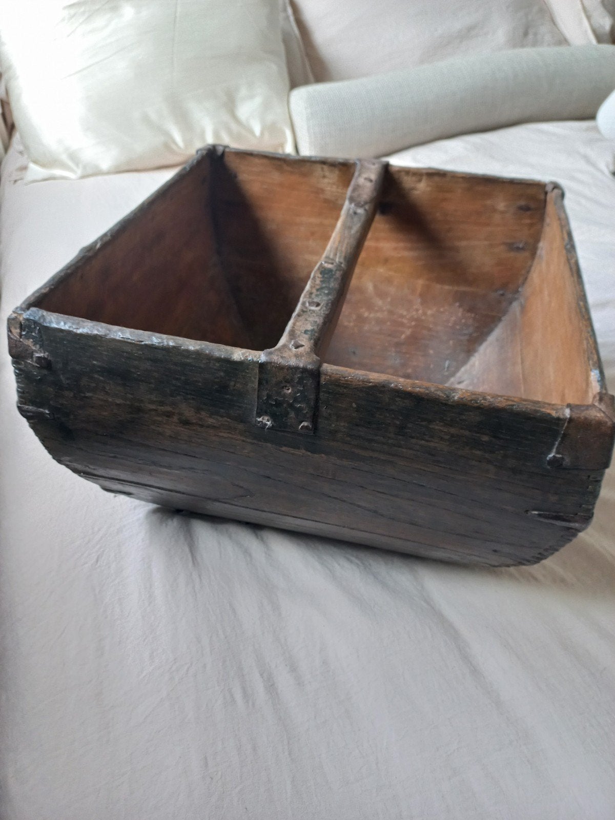antieke oude houten landelijke rijstbak, Ophalen, Gebruikt, Rechthoekig, Hout