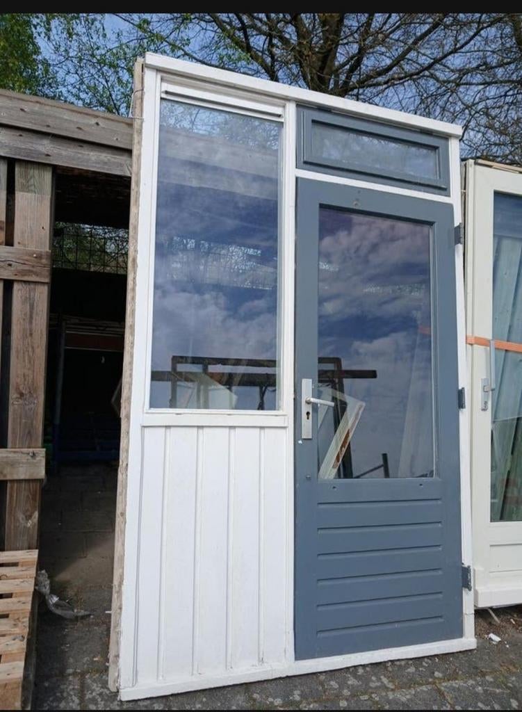 Hardhouten kozijn hardhouten deur dubbelglas, Ophalen of Verzenden