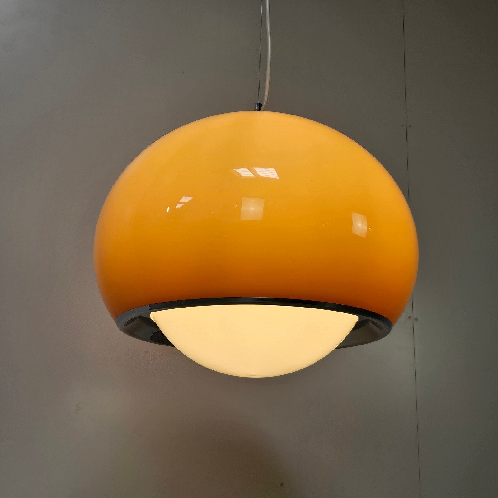 Vintage Italiaanse hanglamp XL Guzzini, Ophalen, Gebruikt, Vintage, 75 cm of meer