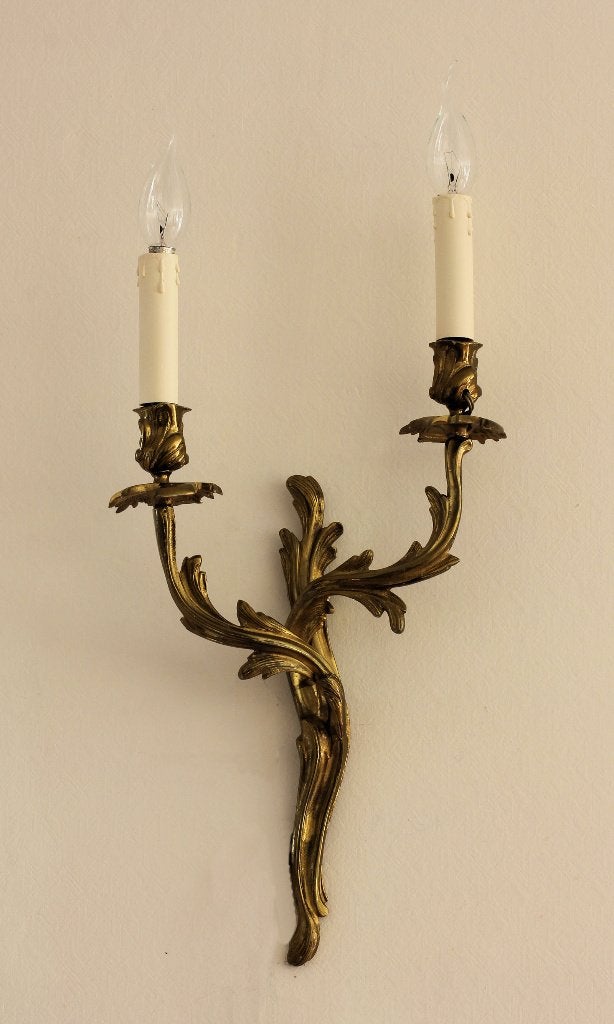 Zware Franse messing wandlamp, Ophalen