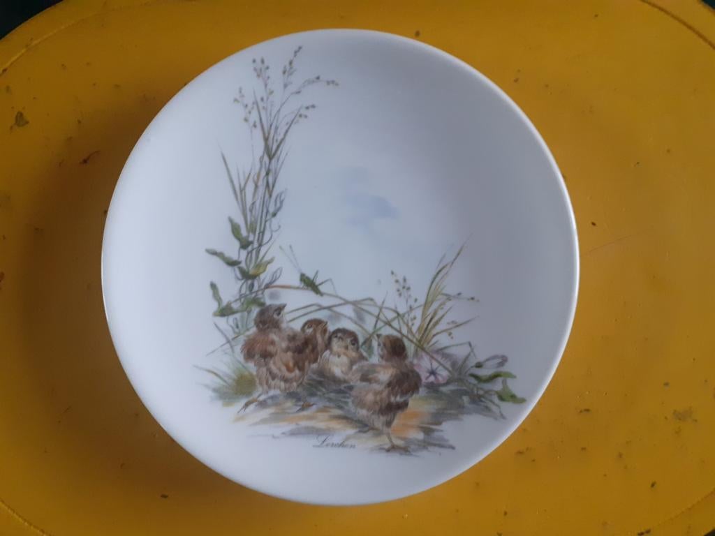 Sierbord met Lerchen (Leeuweriken) afbeelding, Ophalen of Verzenden