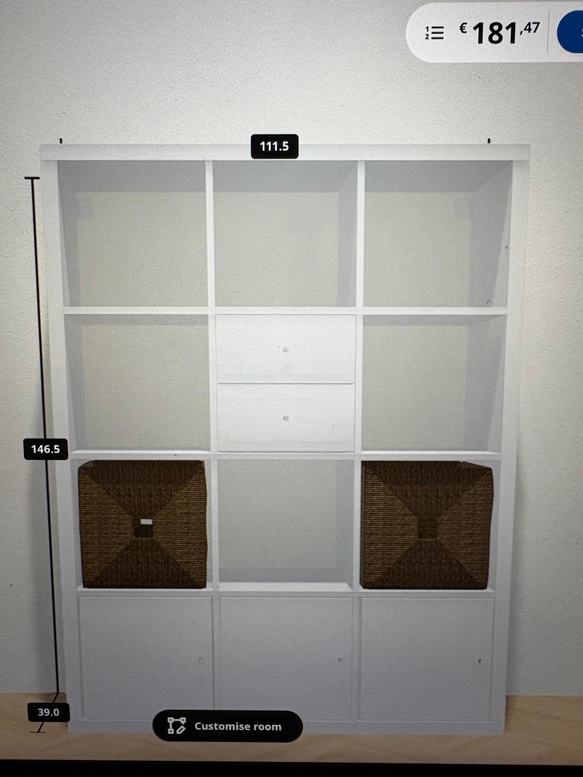 IKEA Kallax kast met lades en deuren, Gebruikt, 100 tot 150 cm, Ophalen of Verzenden, Met lade(s)