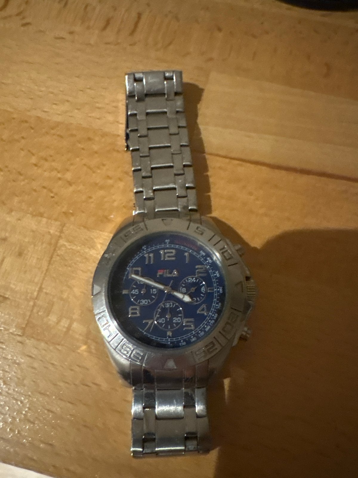 Fila herenhorloge - Blauwe wijzerplaat, stalen band, Gebruikt, Staal, Polshorloge, Ophalen
