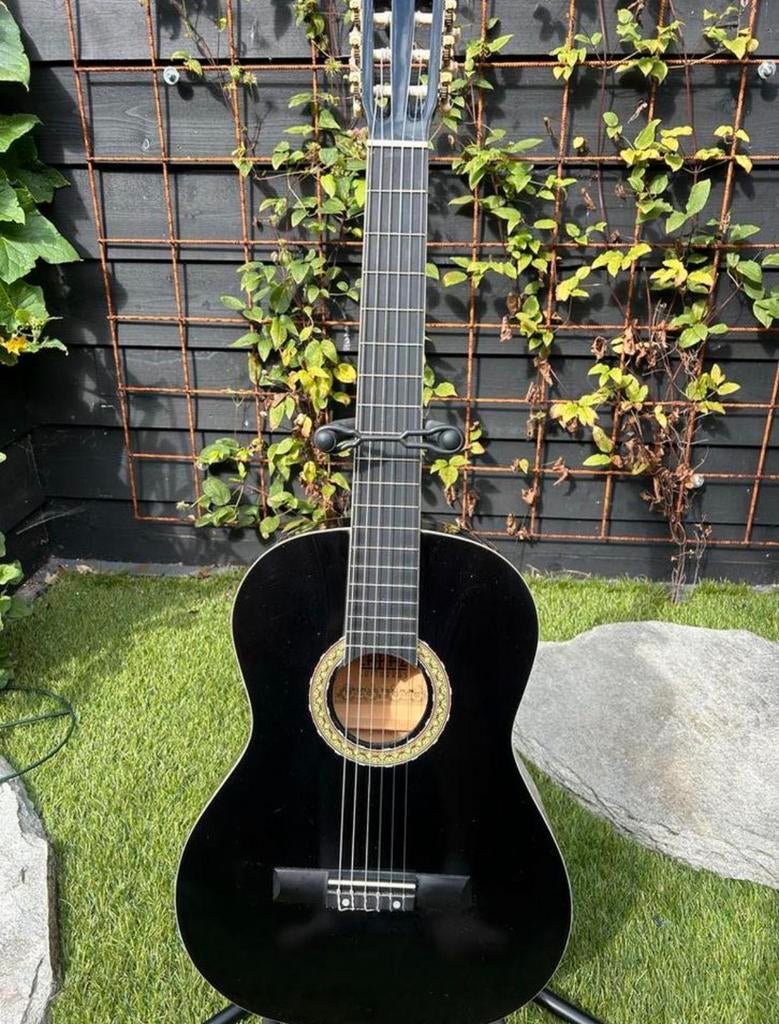 Mooie Spaanse gitaar met houder, Ophalen of Verzenden, Gebruikt, Klassieke of Spaanse gitaar