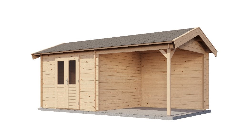 Lugarde Select Tuinhuis Raalte met overkapping 600 x 300cm, 200 tot 400 cm, Verzenden, Blokhut, Nieuw