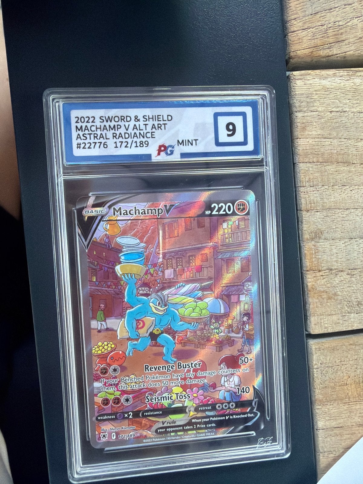 Machamp V Alt Art PSA 9 Pokémon Kaart Astral Radiance, Ophalen of Verzenden, Zo goed als nieuw, Losse kaart