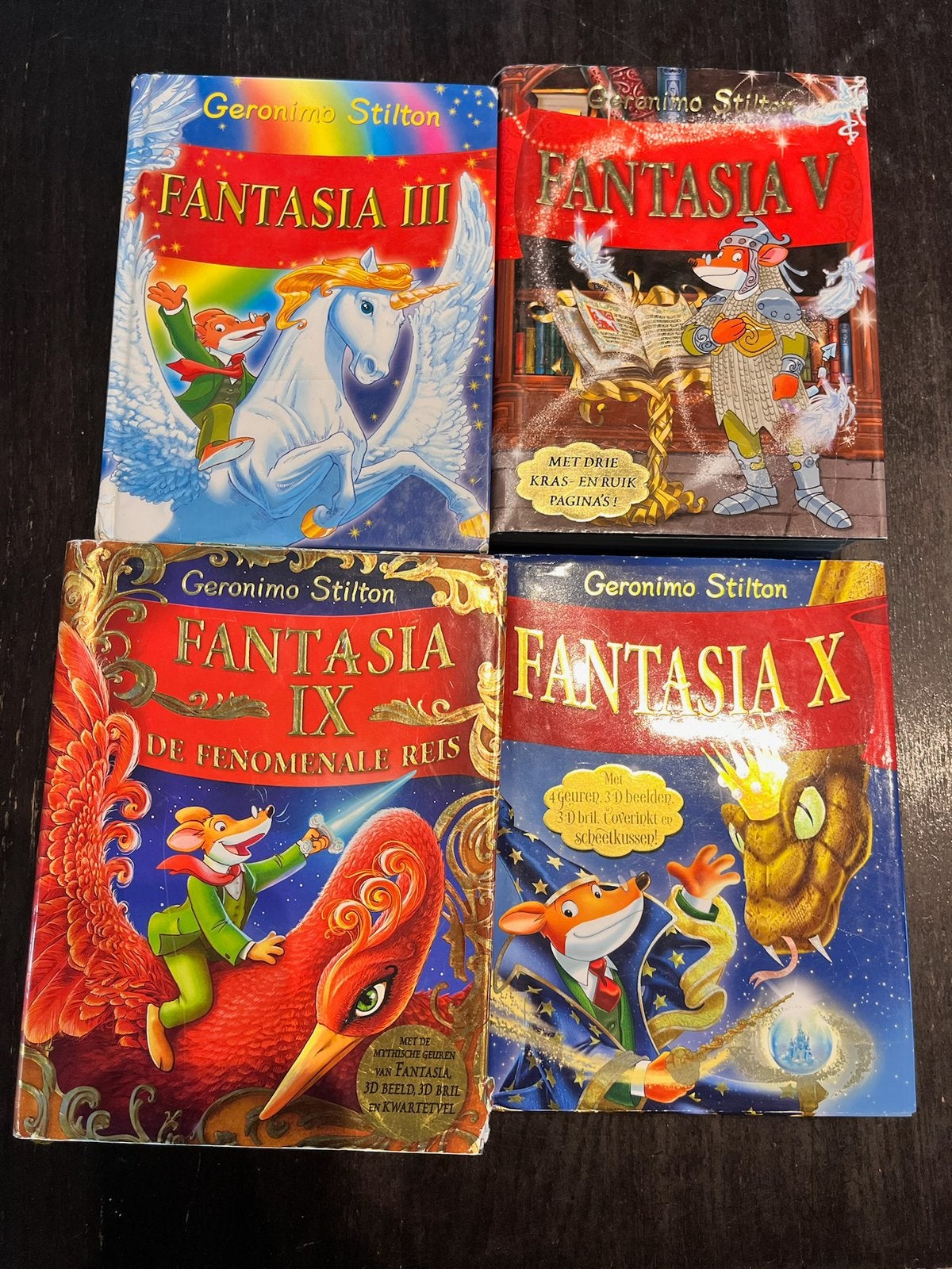 Geronimo Stilton boeken 5, 9 en 10, Boeken, Ophalen of Verzenden, Zo goed als nieuw