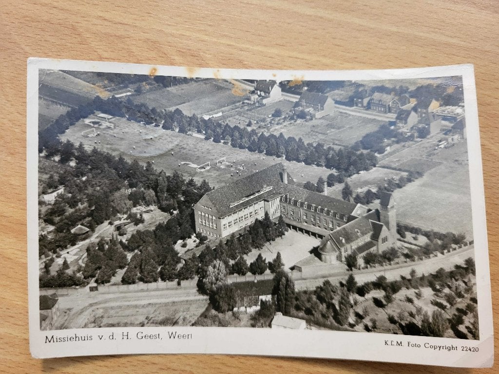 ansicht WEERT Missiehuis KLM Luchtfoto, Verzamelen, Ansichtkaarten | Nederland, Ophalen of Verzenden, Voor 1920, Limburg
