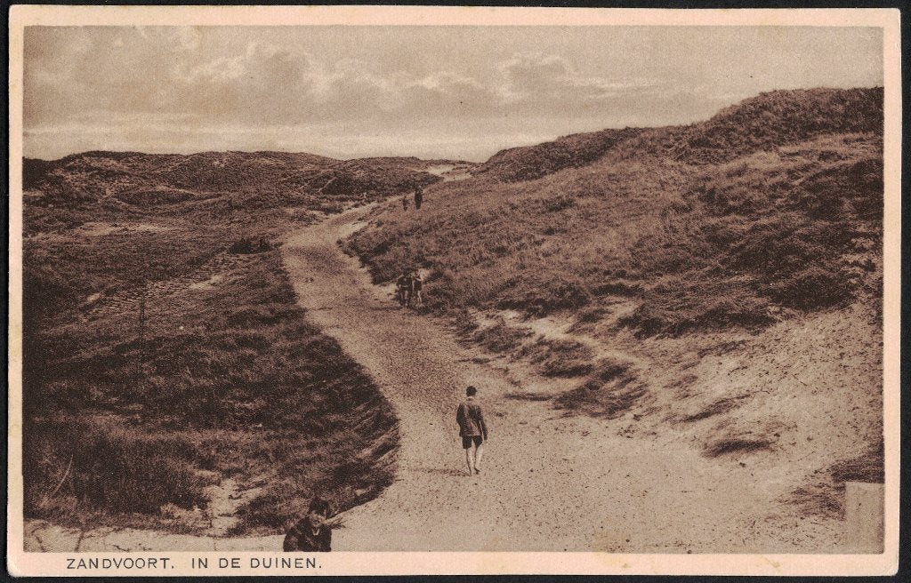 Zandvoort, in de duinen., Ophalen of Verzenden, 1940 tot 1960, Ongelopen, Noord-Holland