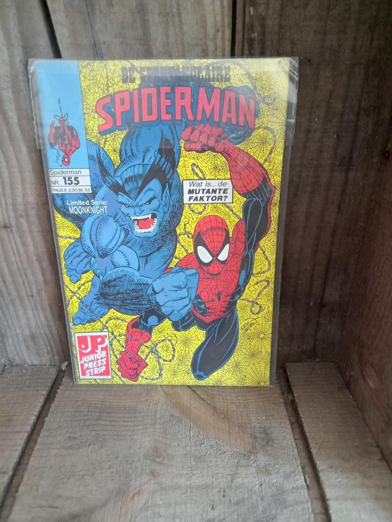 Web van Spiderman 155 - De Mutante Faktor - Junior Press, Eén stripboek, Ophalen of Verzenden, Zo goed als nieuw, Junior Press