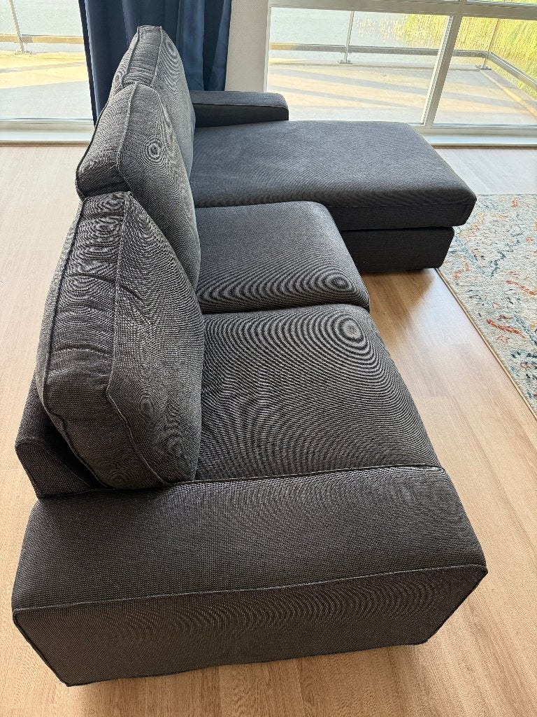 Ikea KIVIK 4-zits chaise longue, kleur Tresund antraciet, Ophalen, Hoekbank, 300 cm of meer, 75 tot 100 cm