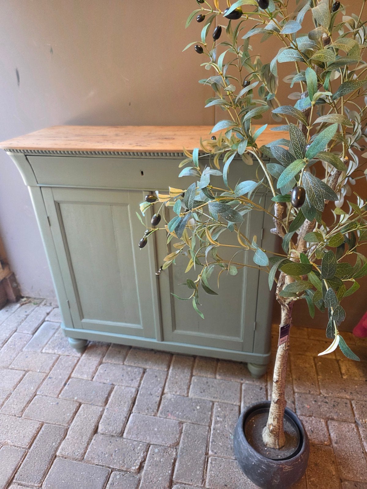 Groen biedermeier meidenkastje dressoir  bez mogelij, Ophalen of Verzenden