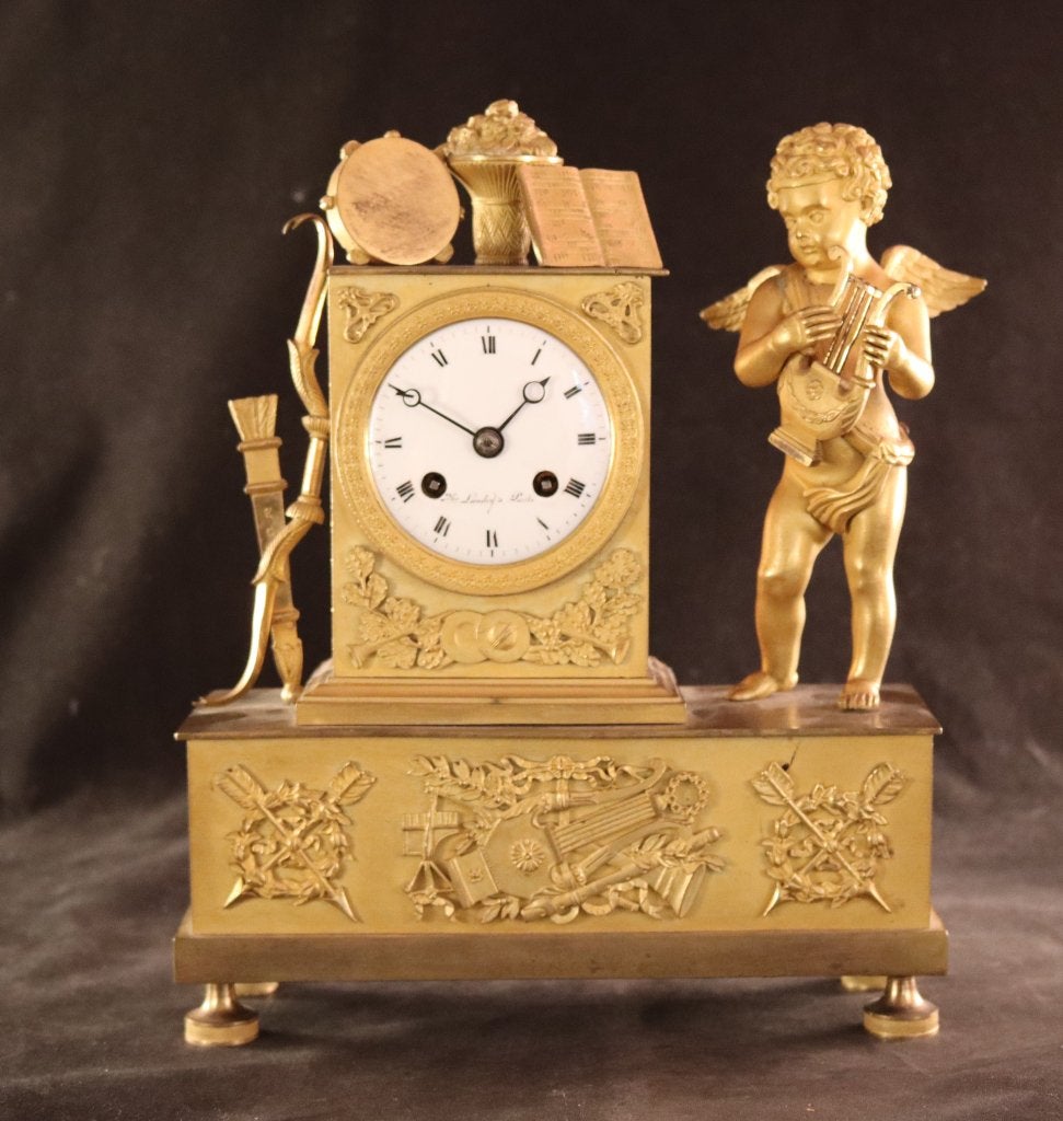 Mooie bronzen mini pendule, Ophalen of Verzenden