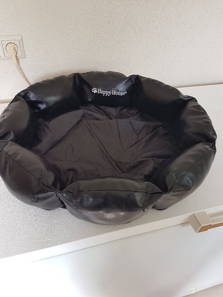 happy house hondenmand plus riem en bakjes, Dieren en Toebehoren, Ophalen, Gebruikt, Riet