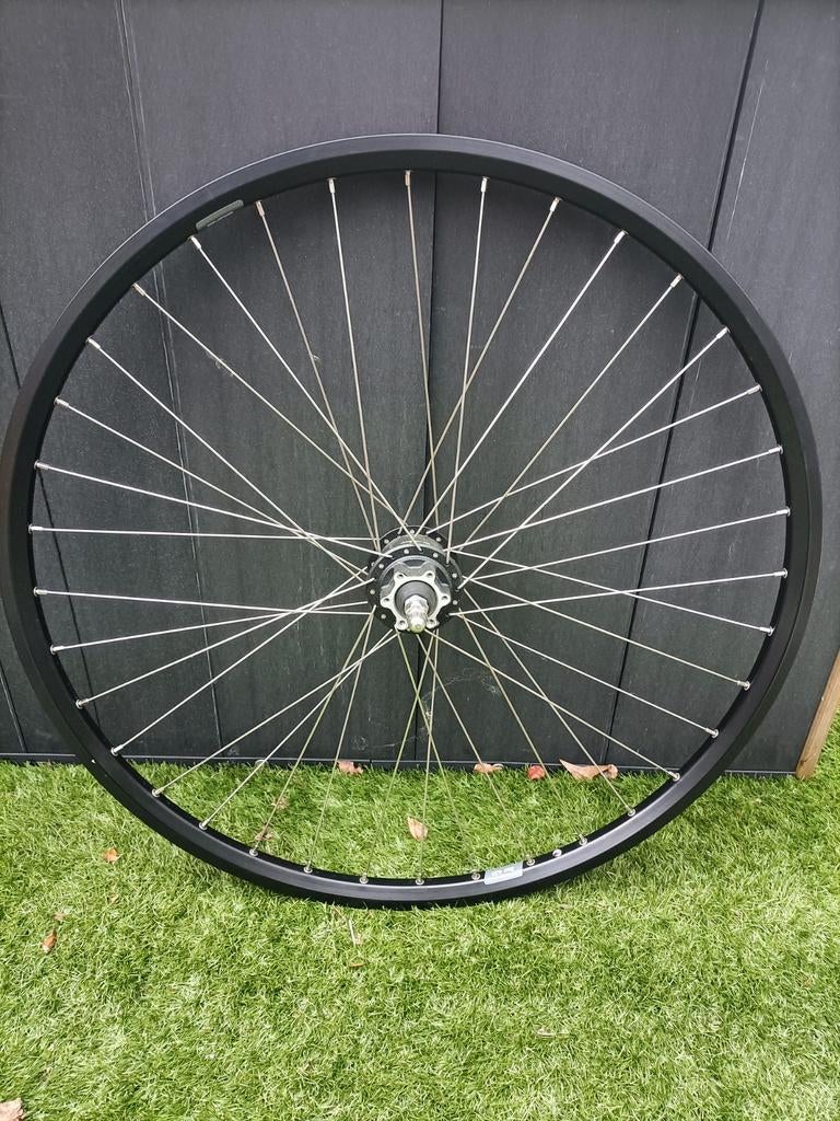 Voorwiel met Panasonic naafdynamo schijfrem nieuw, Fietsen en Brommers, Fietsonderdelen, Ophalen
