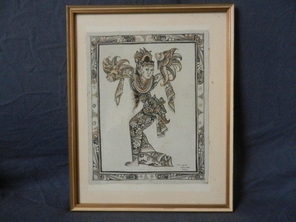 Balinese schildering Danseres gesign. I.Kt Reta Batuan Bali, Antiek en Kunst, Kunst | Schilderijen | Klassiek, Doek, Portret of Personen