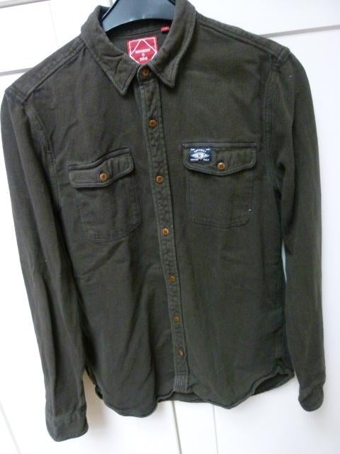Grijs warm overhemd Superdry maat M, Ophalen of Verzenden, Zo goed als nieuw, Grijs, Halswijdte 39/40 (M)