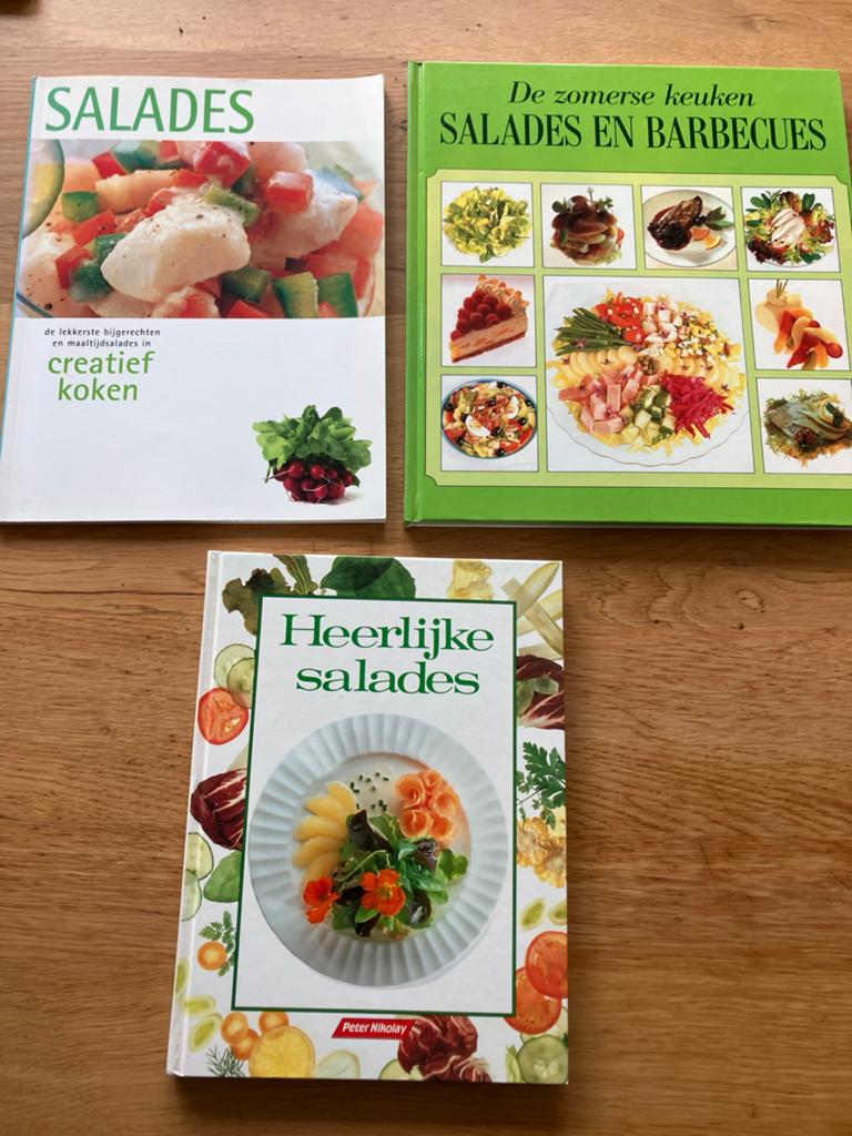 3 Salade Kookboeken: Creatief, Zomerse en Heerlijke Salades, Ophalen of Verzenden, Gelezen, Hoofdgerechten, Gezond koken