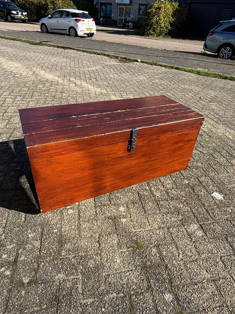 Vintage houten kist voor dekens of speelgoed, Ophalen, 50 – 75, Minder dan 50 cm, Gebruikt