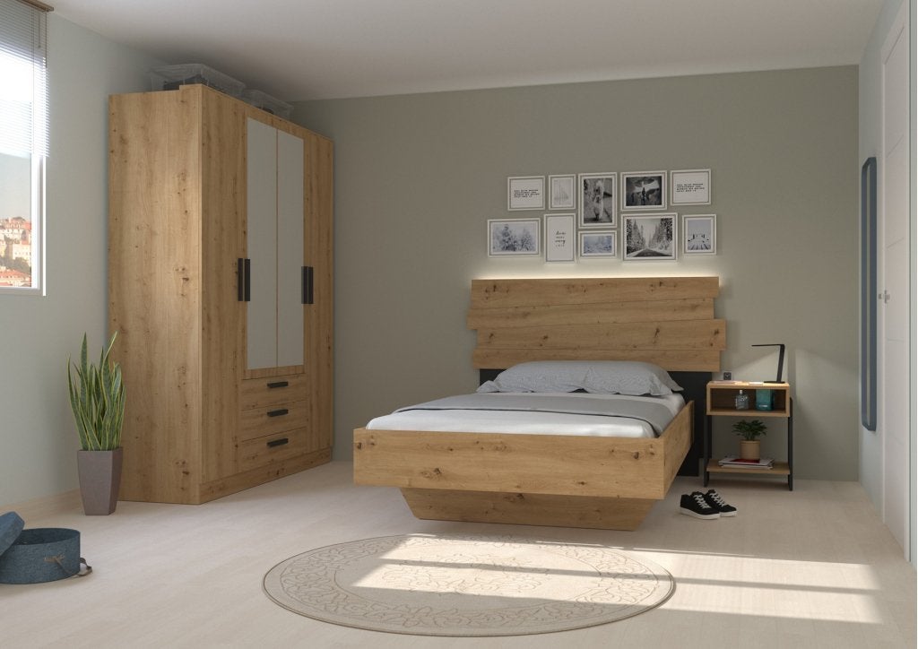 Doze 1525 twijfelaar - 120x200 - Eikenkleur, Niet ingevuld, Niet ingevuld, Niet ingevuld