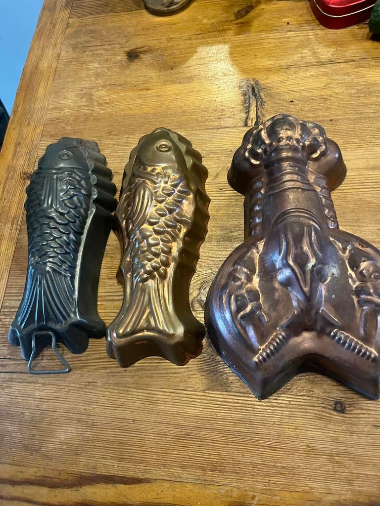 Vintage kookvormen van koper, Ophalen of Verzenden, Koper