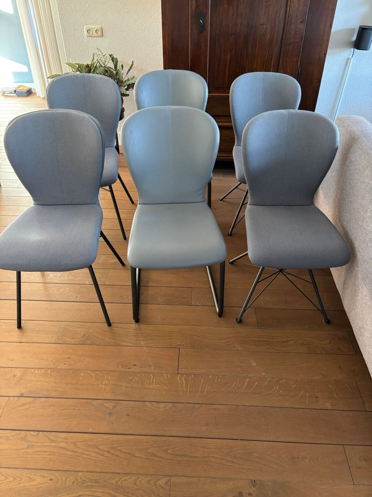 Zes eetkamerstoelen, Ophalen, Gebruikt, Blauw, Vijf, Zes of meer stoelen