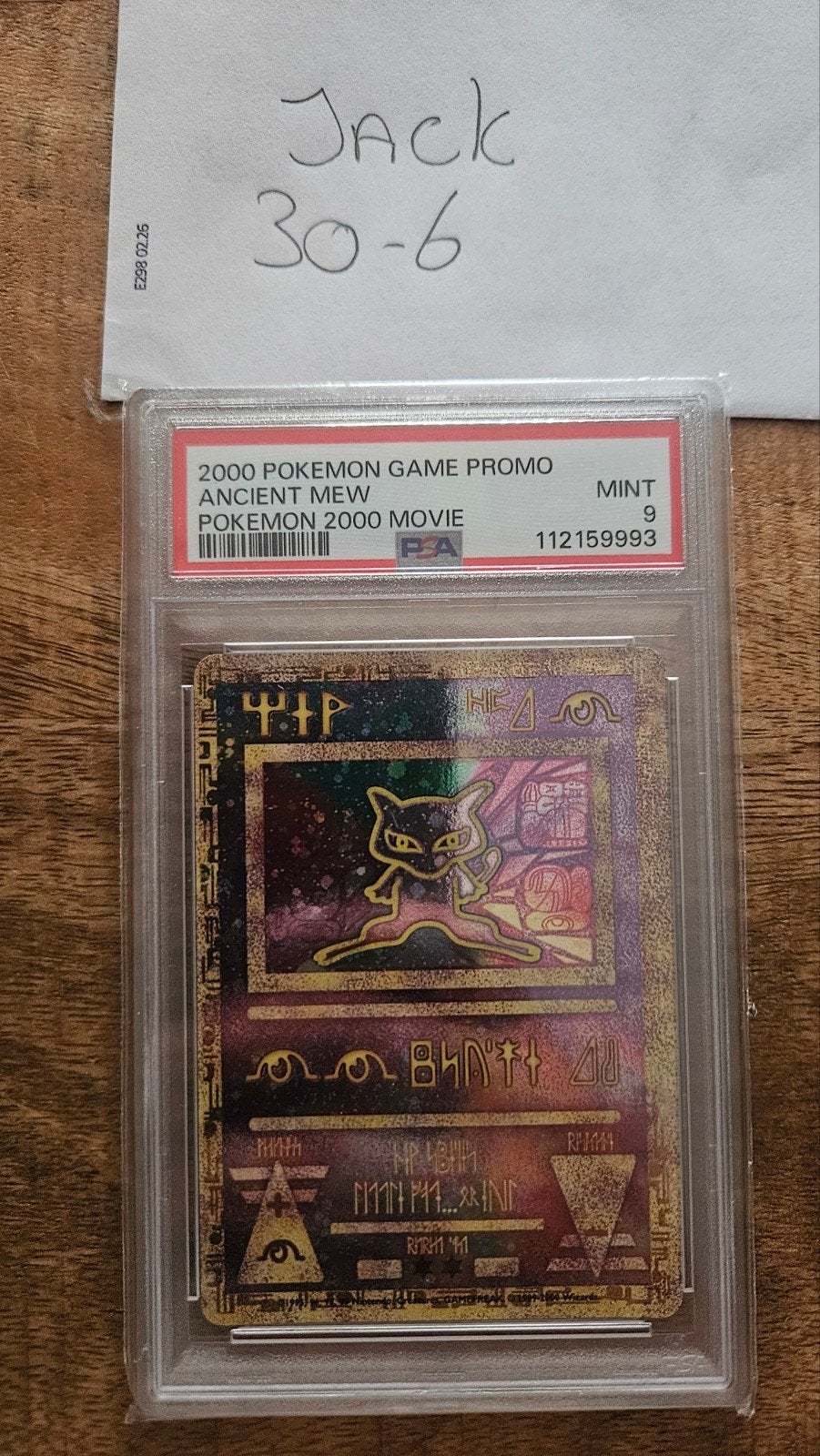 Ancient Mew Pokémon Kaart PSA 9 - 2000 Movie Promo, Ophalen of Verzenden, Zo goed als nieuw, Losse kaart