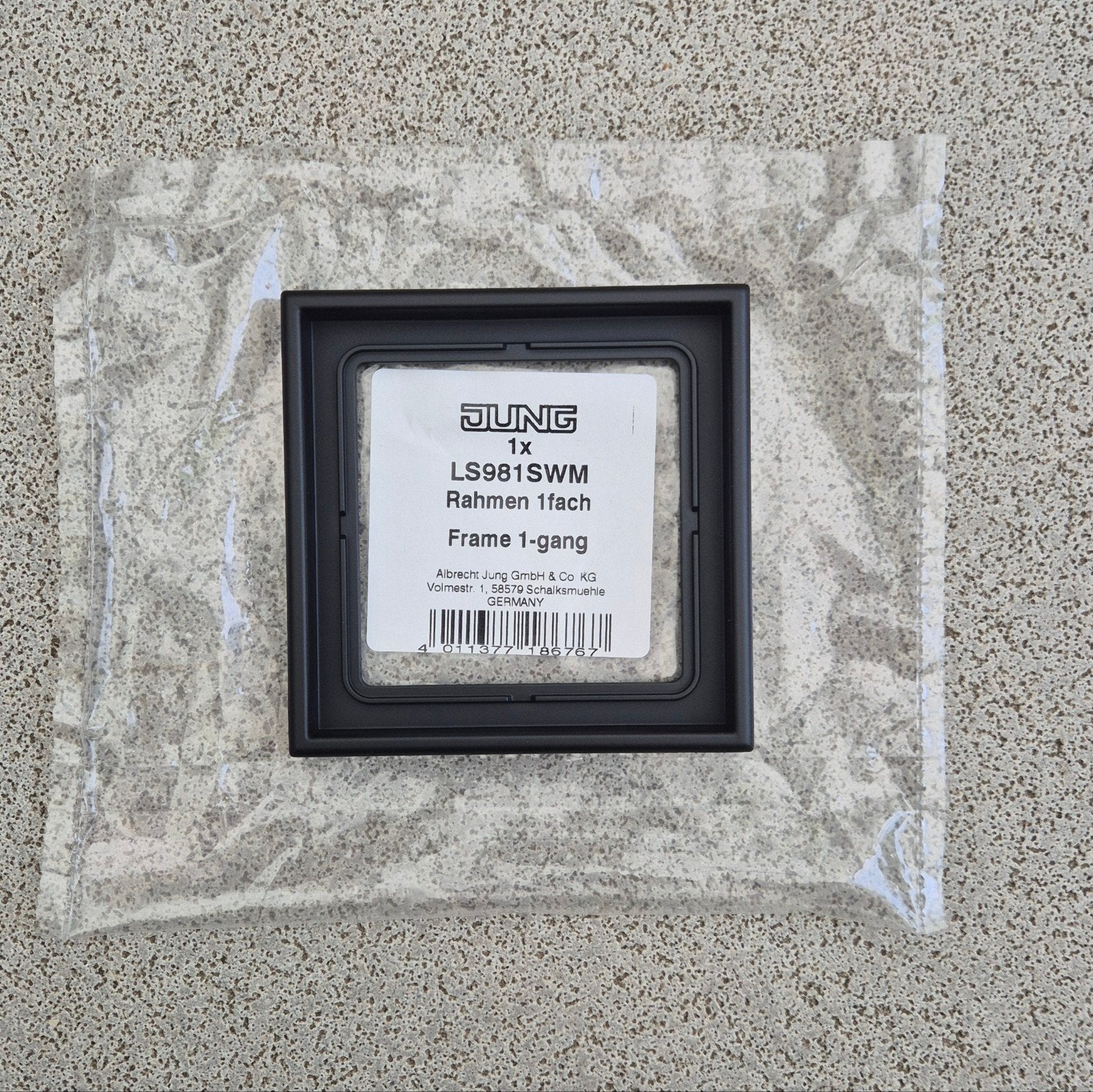 JUNG afdekraam 1-voudig LS990 grafietzwart mat (LS 981 SWM), Doe-het-zelf en Verbouw, Ophalen of Verzenden, Nieuw, Jung, Afdekraam
