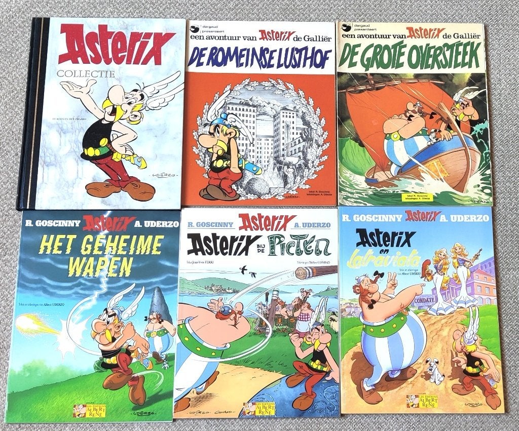 6 stripalbums van Asterix, Boeken, Meerdere stripboeken, Ophalen of Verzenden, Zo goed als nieuw