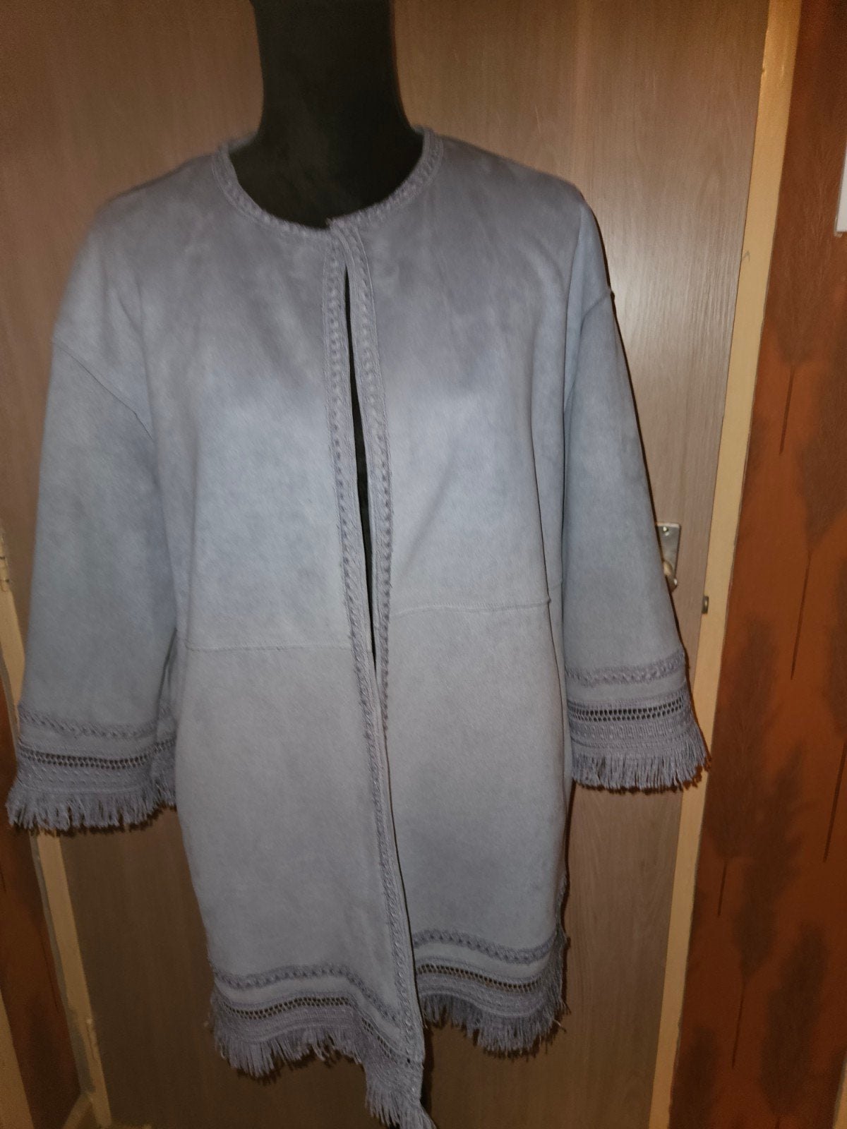 Suede jas ibiza maat xl, Ophalen of Verzenden, Zo goed als nieuw, Grijs, Jas of Mantel