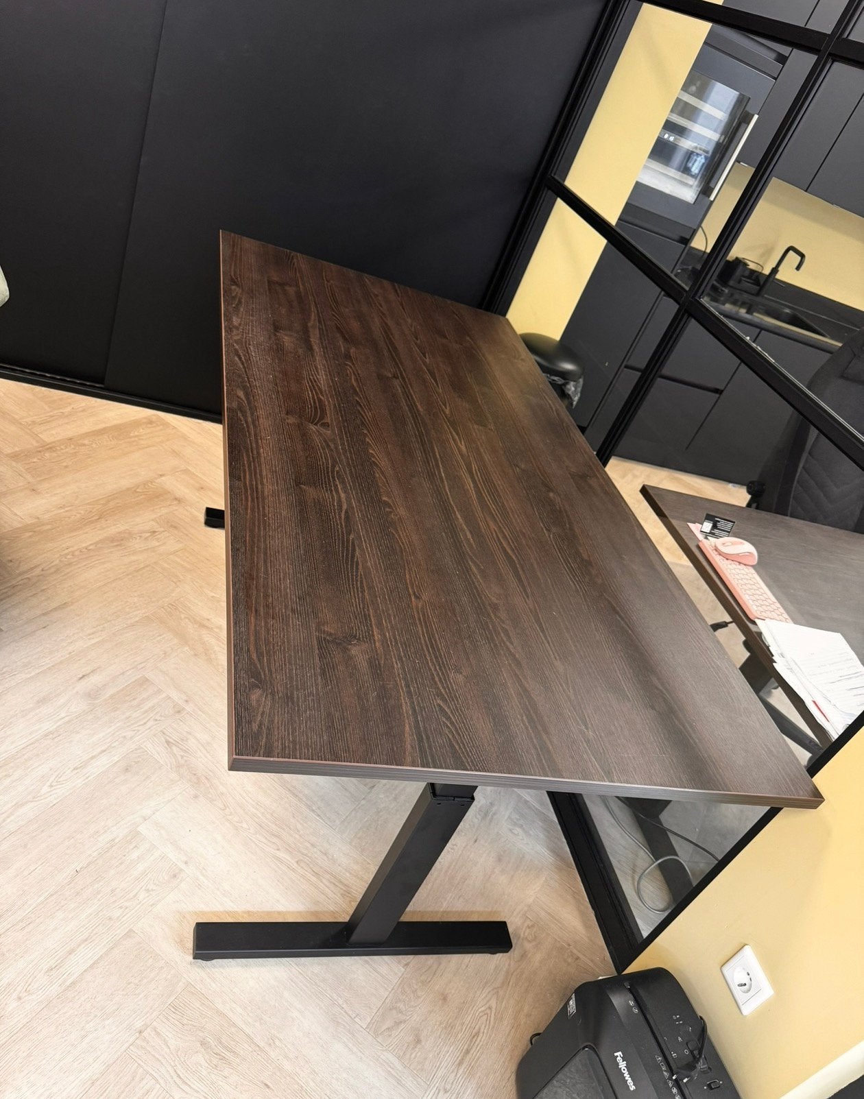 Bureau donkerbruin blad, Huis en Inrichting, Tafels | Eettafels, Ophalen, Gebruikt, 50 tot 100 cm, 100 tot 150 cm