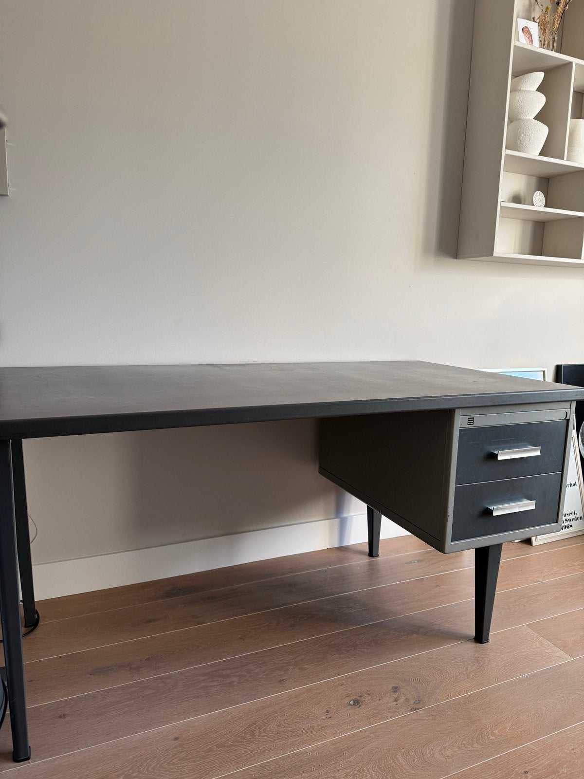 Origineel Gispen bureau - Vintage design, Ophalen, Gebruikt, Met lades, Metaal